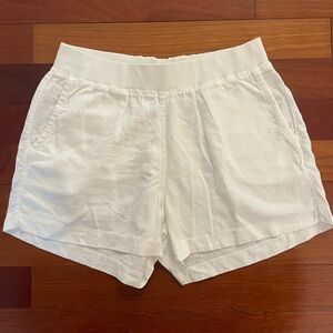Faherty Arlie Day Short White Elastic Waist Tencel Linen Cotton Blend Size Large